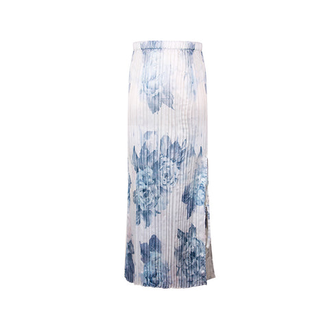 Adjustable Straps Pleated Skirt Floral Skirt - ROUTINE FASHION